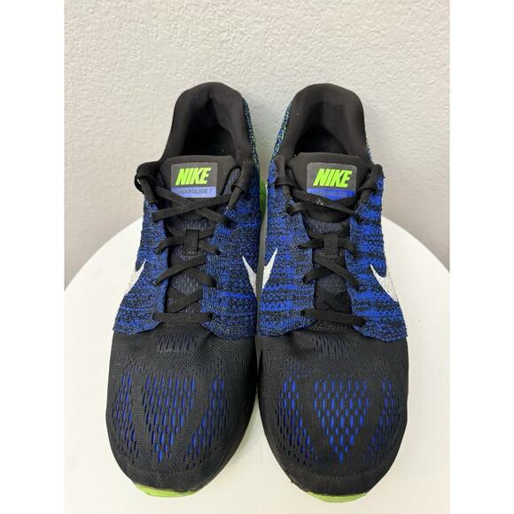 Nike Flyknit Racer Blue White Black Green Running Shoes‎ 747355-005 Mens Size 12 - Picture 2 of 5
